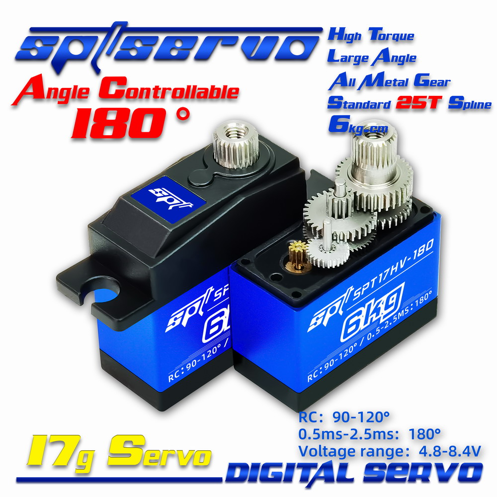 SPT17HV-180/6kg/17g medium support high low voltage high torque digital servo，upport control board 180 degrees