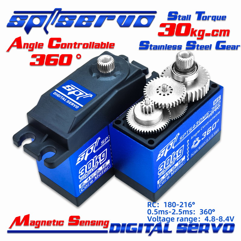 SPT5430MS-360/Magnetic Sensing/Angle controllable/360°/30kg/Large torque/Remote control car/Robot/Large angle/Servo